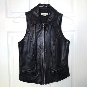 Ann Taylor leather zip vest